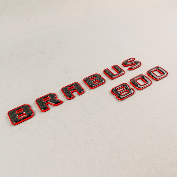 Brabus 800 Red Metal with Carbon Badges Emblems Set for Mercedes-Benz W463 W463A W464