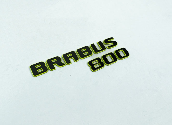 Brabus 800 Black with Lime Green Badges Emblems Set for Mercedes-Benz W463 W463A W464