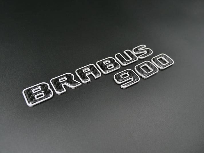 Brabus 900 White Metal with Carbon Badges Emblems Set for Mercedes-Benz W463 W463A W464