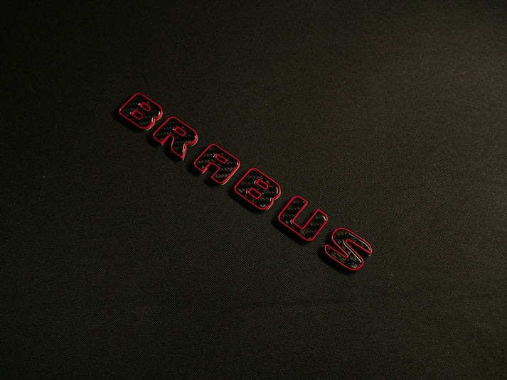 Brabus Red Metal with Carbon Badges Emblems Set for Mercedes-Benz W463 W463A W464