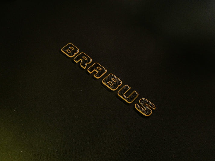 Brabus Yellow Metal with Carbon Badges Emblems Set for Mercedes-Benz W463 W463A W464