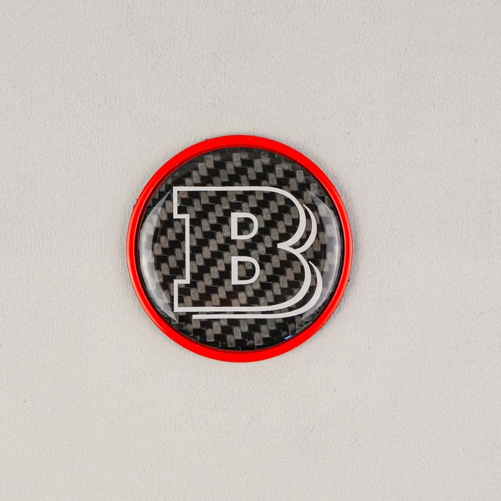 Red Metal Gray Carbon Brabus Badge Logo Emblem 55mm for Hood Trunk Mercedes-Benz G-Wagon G-Class W463 W463A