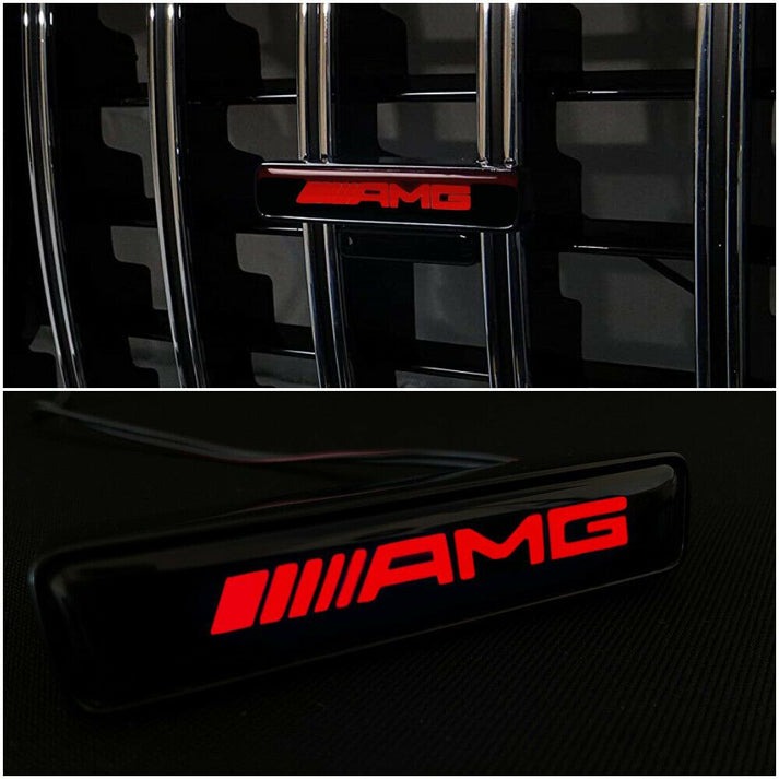 Emblemat grilla led Mercedes-Benz G-klasa W463 1990-2018 styl AMG red