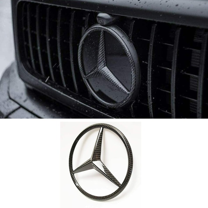 Carbon Front Emblem Grill Star Grille Badge for W463 G-Class Mercedes