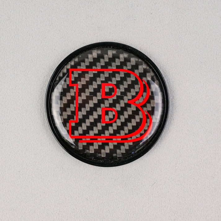 Metal Carbon Red Brabus Badge Logo Emblem 55mm for Hood Trunk Mercedes-Benz G-Wagon G-Class W463 W463A