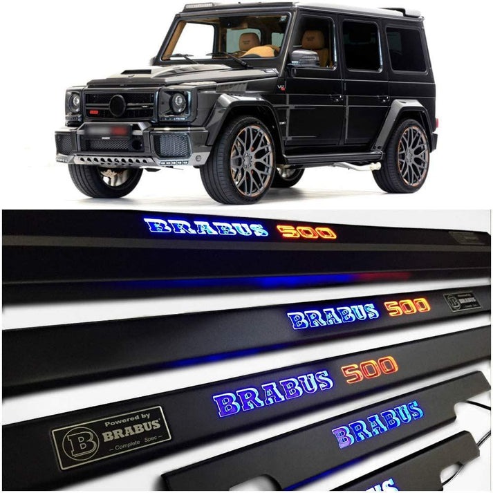 Mercedes-Benz W463 G-Class Brabus 500 Matte Black Stainless Steel LED Door Sills Set 5 pcs