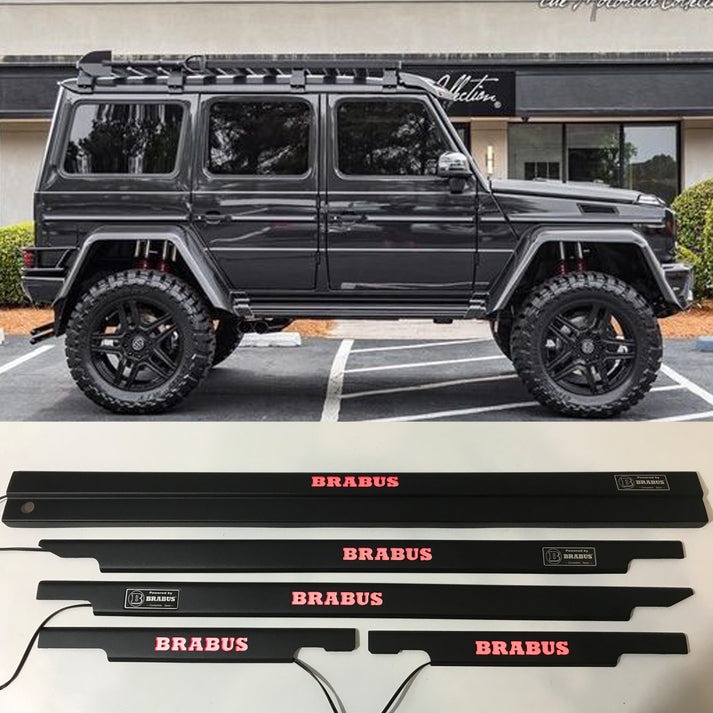 Mercedes-Benz W463 G-Class Brabus Matte Black Stainless Steel LED Door Sills Set 5 pcs