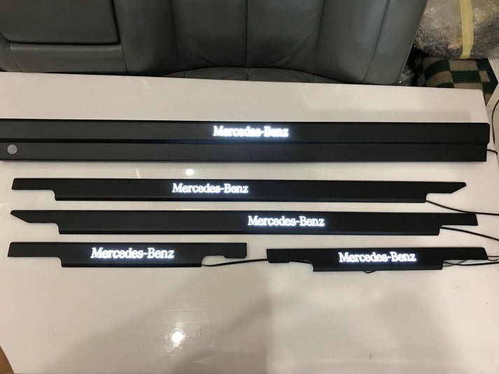 Mercedes-Benz Matte Black Stainless Steel LED Door Sills for W463 G-Class Set 5 pcs