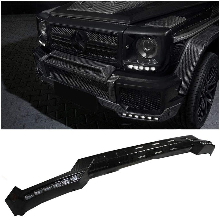 Mercedes-Benz G-Wagon W463 Brabus Carbon Fiber Front Bumper LED Lip Spoiler