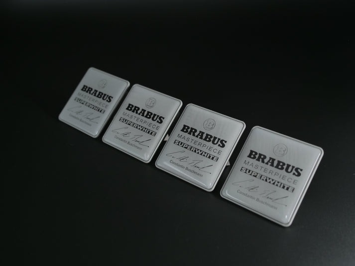 Brabus Superwhite Masterpiece Seat Metal Emblems Set 4 pcs Mercedes-Benz W463A G-Class