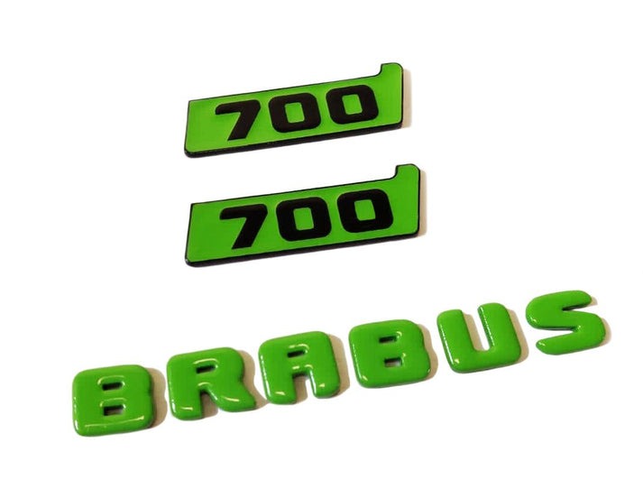 Brabus 700 Green Logo Badges Emblems Set for Mercedes-Benz Vehicles