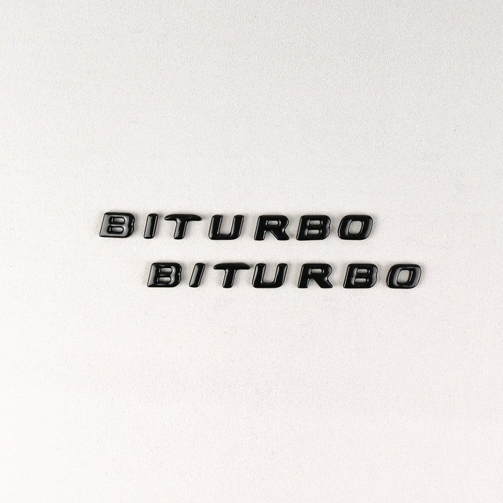 Mercedes S E C G GT Brabus Biturbo Black Metal Emblem Logo Badges Set