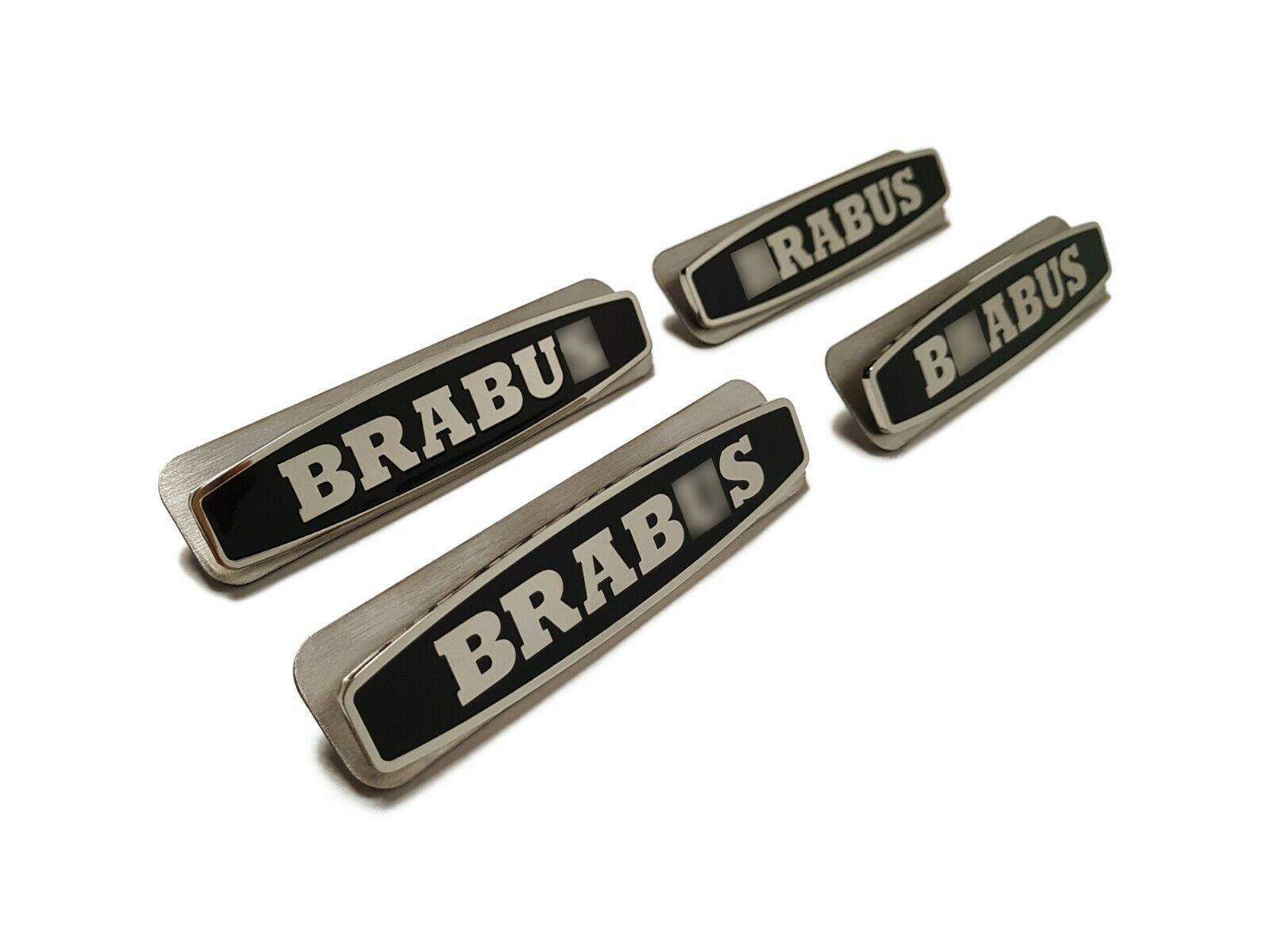 Mercedes Brabus Black Metal Seat Emblems Badges Logos Set