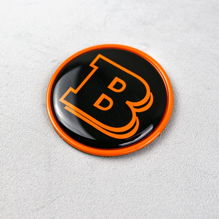 Hood Scoop Metal Badge Orange Brabus Emblem 55 mm for Mercedes-Benz G-Class W463 W463A