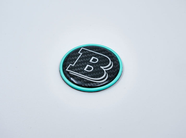 Metal Carbon Tiffany Blue Brabus Badge Logo Emblem 55mm for Hood Trunk Mercedes-Benz G-Wagon G-Class W463 W463A