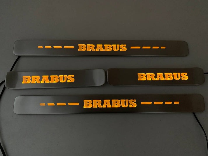 Mercedes-Benz W463A W464 G-Class Brabus Door Sills Yellow LED Scuff Plates