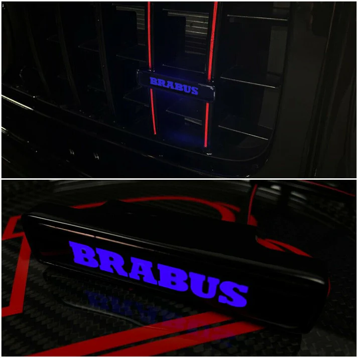 Brabus LED Grill Blue Badge Grille Emblem Logo for Mercedes W463A G Wagon G63 G500 G55