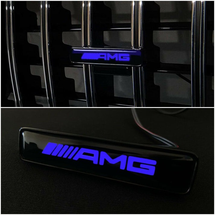 AMG LED Grill Blue Badge Grille Emblem Logo for Mercedes W463A G Wagon G63 G500 G55