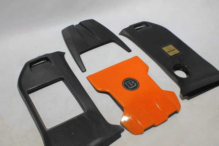 Brabus 700 Carbon Fiber Engine Cover Set Orange for Mercedes-Benz G-Class W463A G63 AMG