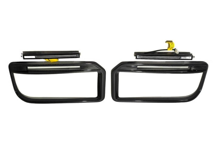 Carbon Front Bumper Inserts with LEDs Widestar Brabus for Mercedes-Benz W463A G-Wagon