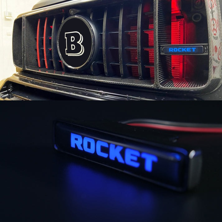 Rocket LED Grill Blue Badge Grille Emblem Logo for Mercedes W463A G Wagon G63 G500 G55