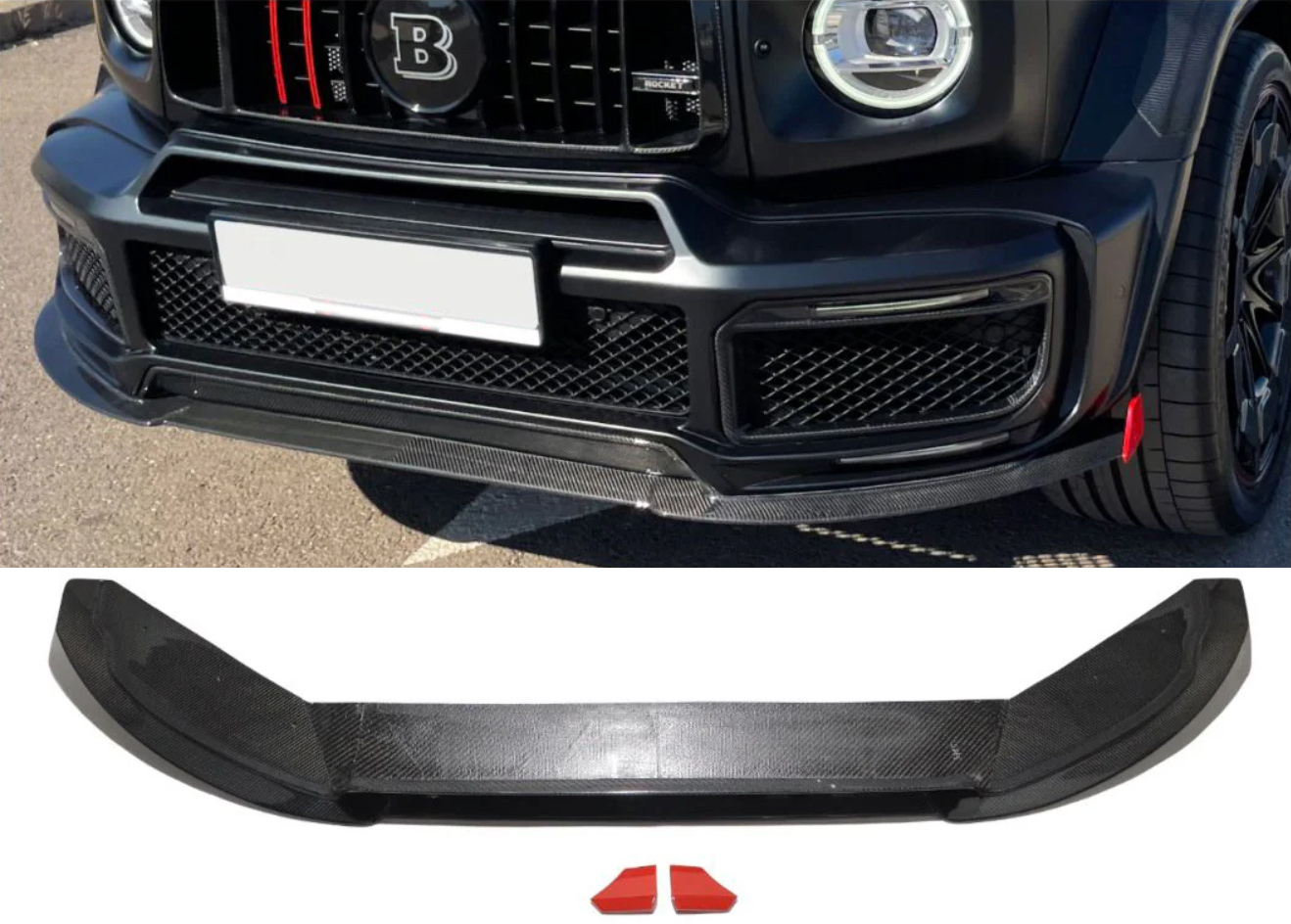 Carbon Fiber Front Lip Spoiler BRABUS G900 Rocket for Mercedes-Benz W463a W464