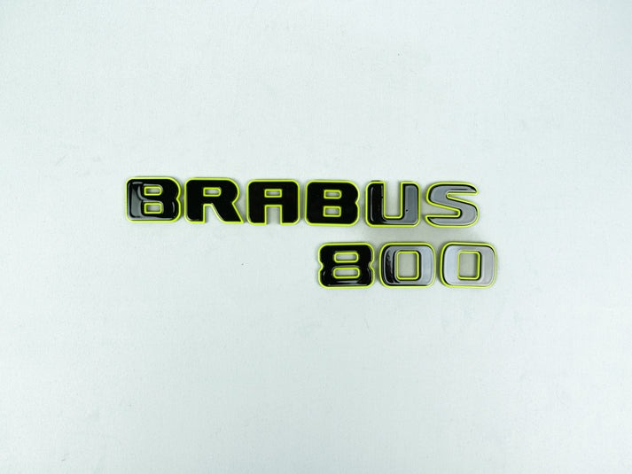 Brabus 800 Black with Lime Green Badges Emblems Set for Mercedes-Benz W463 W463A W464