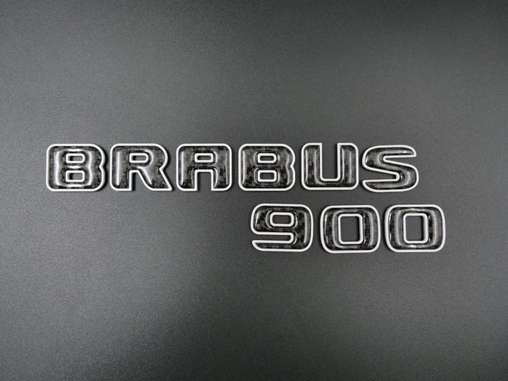 Brabus 900 White Metal with Carbon Badges Emblems Set for Mercedes-Benz W463 W463A W464