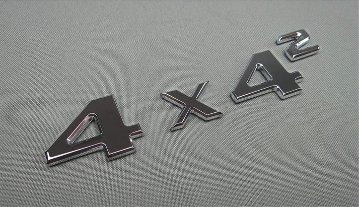 4x4 Squared Badge Trunk Emblem Chrome Metal for Mercedes G Wagon W463 4x4