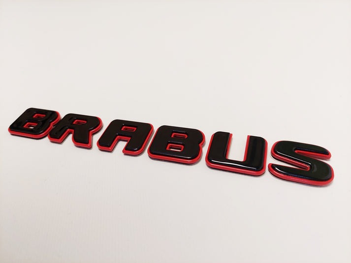 Brabus Rear Emblem Red and Black Badge for Mercedes-Benz Cars