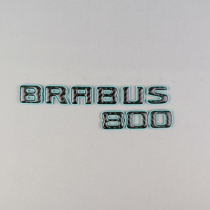 Brabus 800 Tiffany Blue Metal + Carbon Badges Emblems Set for Mercedes-Benz W463 W463A W464