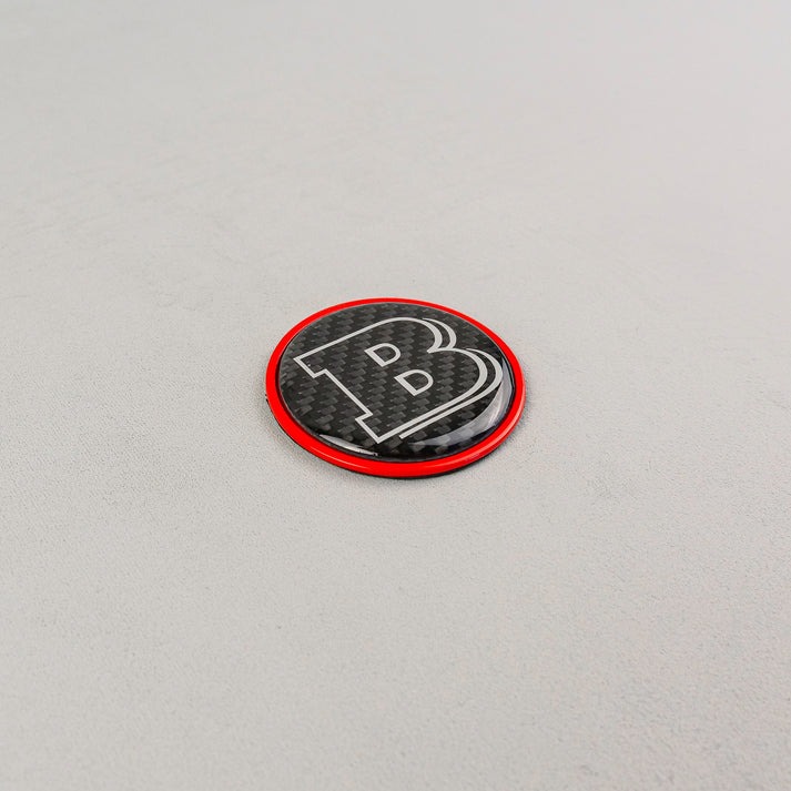 Red Metal Gray Carbon Brabus Badge Logo Emblem 55mm for Hood Trunk Mercedes-Benz G-Wagon G-Class W463 W463A