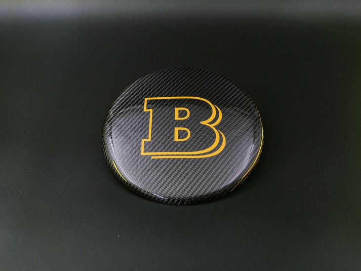 Carbon Fiber Front Grill Badge Emblem Logo Brabus Yellow for Mercedes-Benz G-Wagon G-Class W463