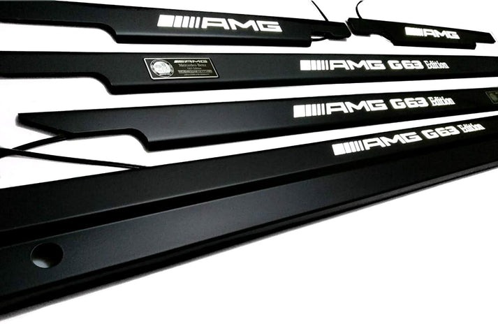 Mercedes-Benz W463 G-Class AMG G63 Edition Matte Black Stainless Steel LED Door Sills Set 5 pcs