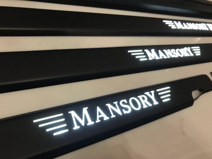 Mercedes-Benz W463 G-Class Mansory Matte Black Stainless Steel LED Door Sills Set 5 pcs