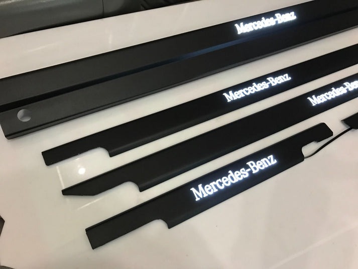 Mercedes-Benz Matte Black Stainless Steel LED Door Sills for W463 G-Class Set 5 pcs