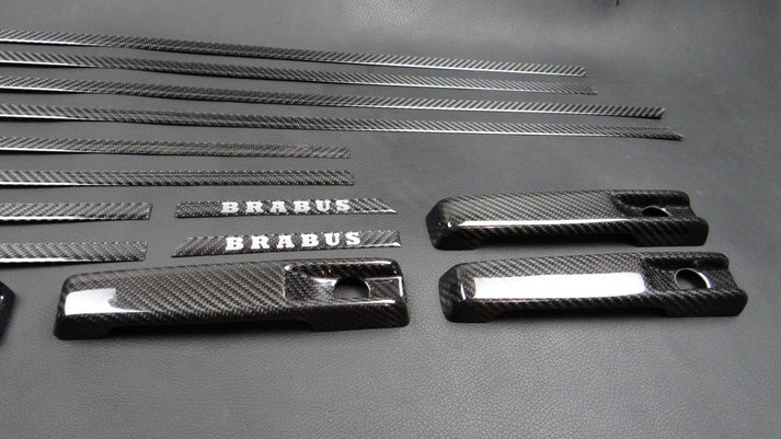 Mercedes-Benz W463 G-Wagon Carbon Fiber Side Molding Inserts + Exterior Door Handle Covers Set