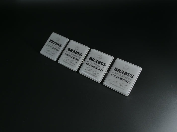 Brabus Superwhite Masterpiece Seat Metal Emblems Set 4 pcs Mercedes-Benz W463A G-Class