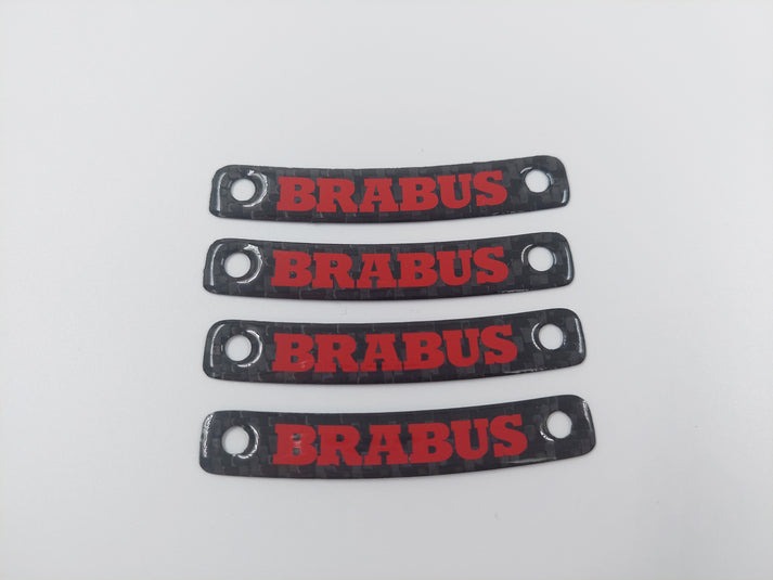 Red Brabus Carbon Rim Badges Emblems Set for Mercedes-Benz W463A W464