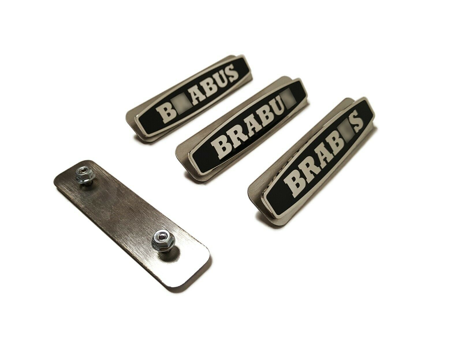 Mercedes Brabus Black Metal Seat Emblems Badges Logos Set