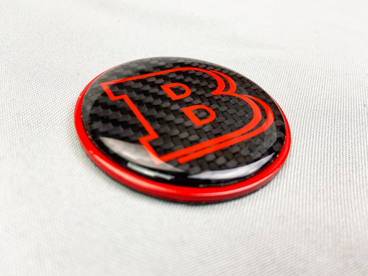 Red Metal Carbon Brabus Badge Logo Emblem 55mm for Hood Trunk Mercedes-Benz G-Wagon G-Class W463