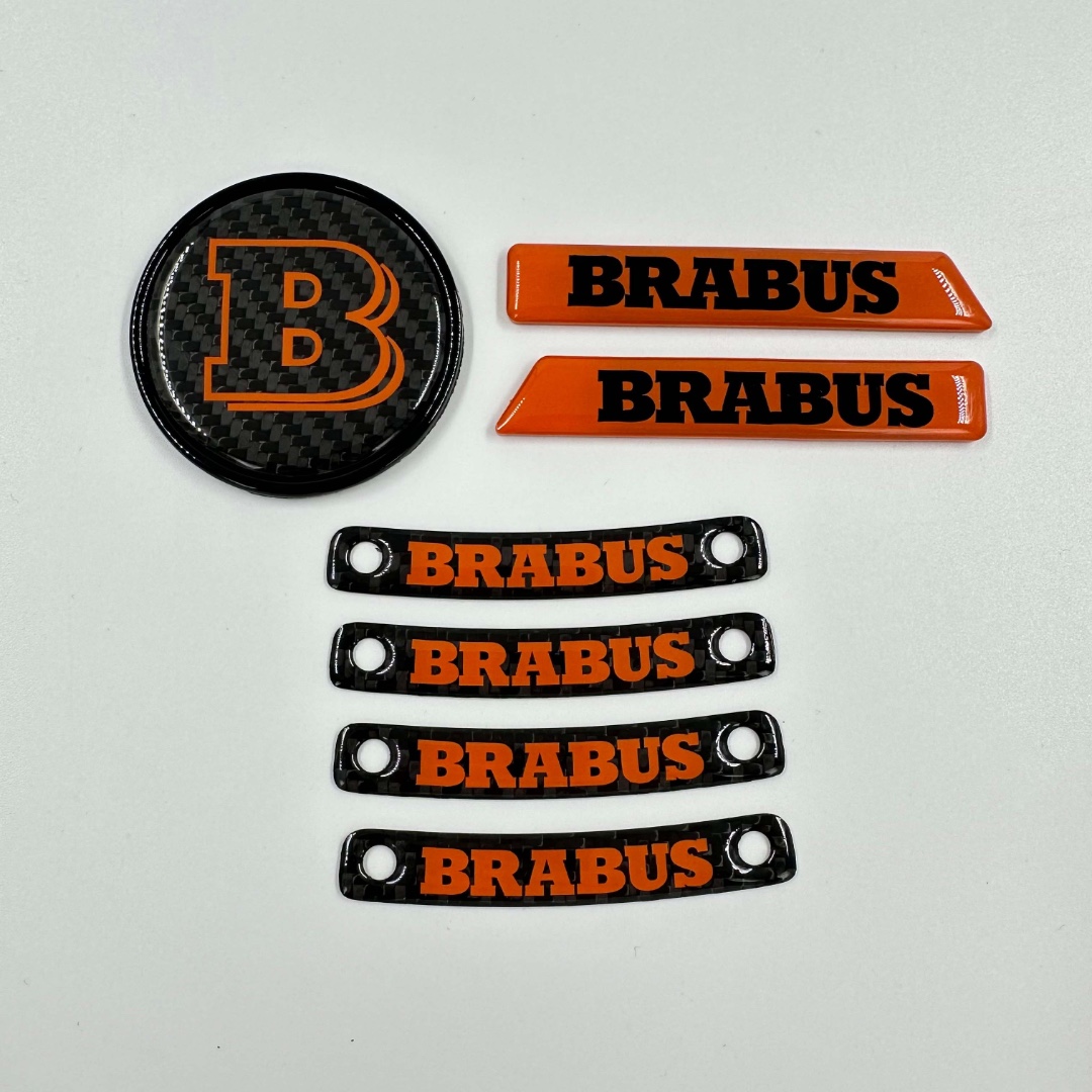 Brabus ORANGE Badge Logo Emblem Set for Mercedes-Benz W463A W464 G-Class