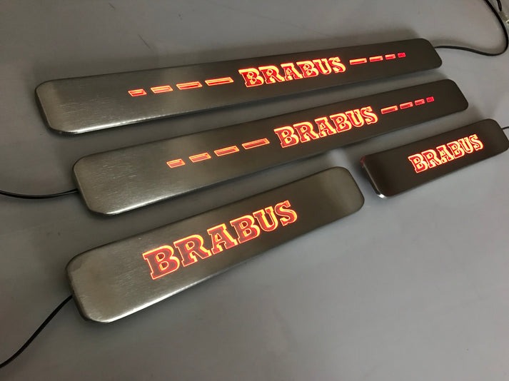 Mercedes-Benz W463A W464 G-Class Brabus Door Sills Yellow LED Scuff Plates