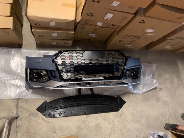 Front Bumper for Audi A4 2015-2018 B9 Pre-Facelift in RS4 Black Quattro Style