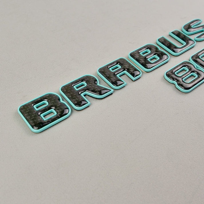 Brabus 800 Tiffany Blue Metal + Carbon Badges Emblems Set for Mercedes-Benz W463 W463A W464