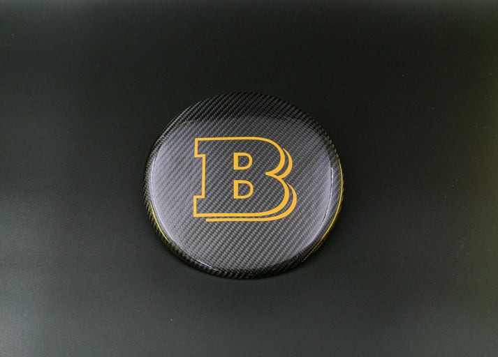 Carbon Fiber Front Grill Badge Emblem Logo Brabus Yellow for Mercedes-Benz G-Wagon G-Class W463