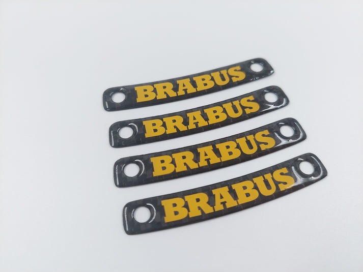 Yellow Brabus Carbon Rim Badges Emblems Set for Mercedes-Benz W463A W464