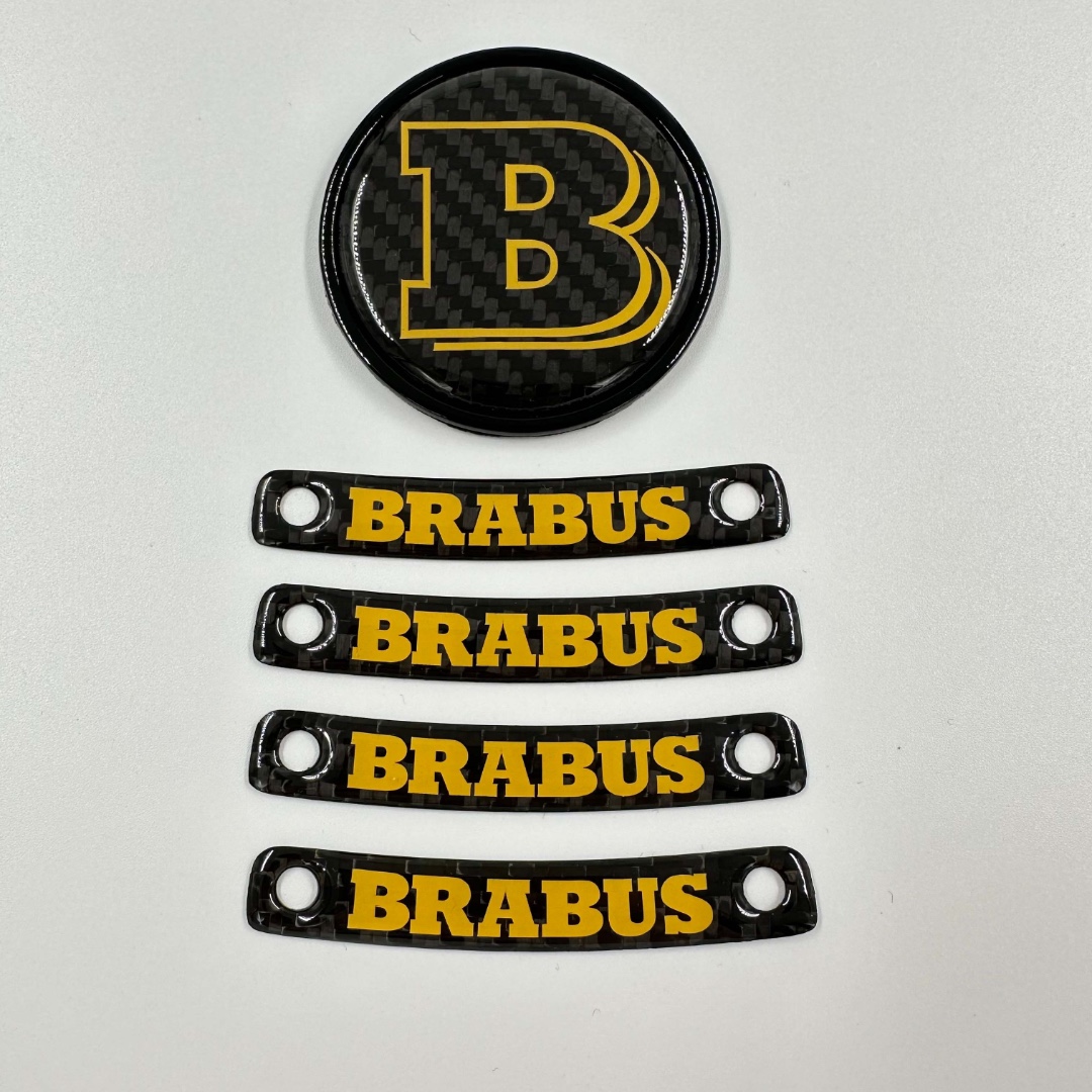 Brabus Yellow Badge Logo Emblem Set for Mercedes-Benz W463A W464 G-Class