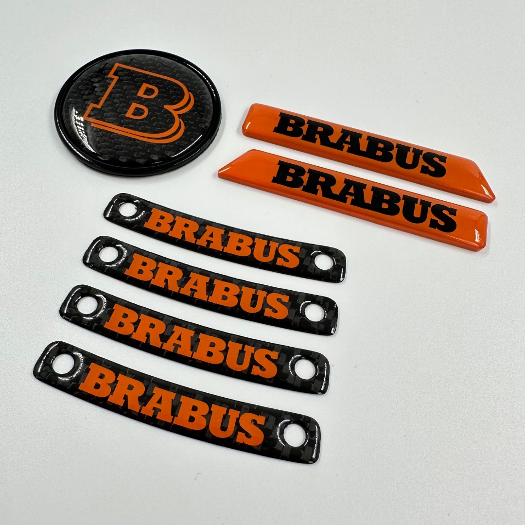 Brabus ORANGE Badge Logo Emblem Set for Mercedes-Benz W463A W464 G-Class