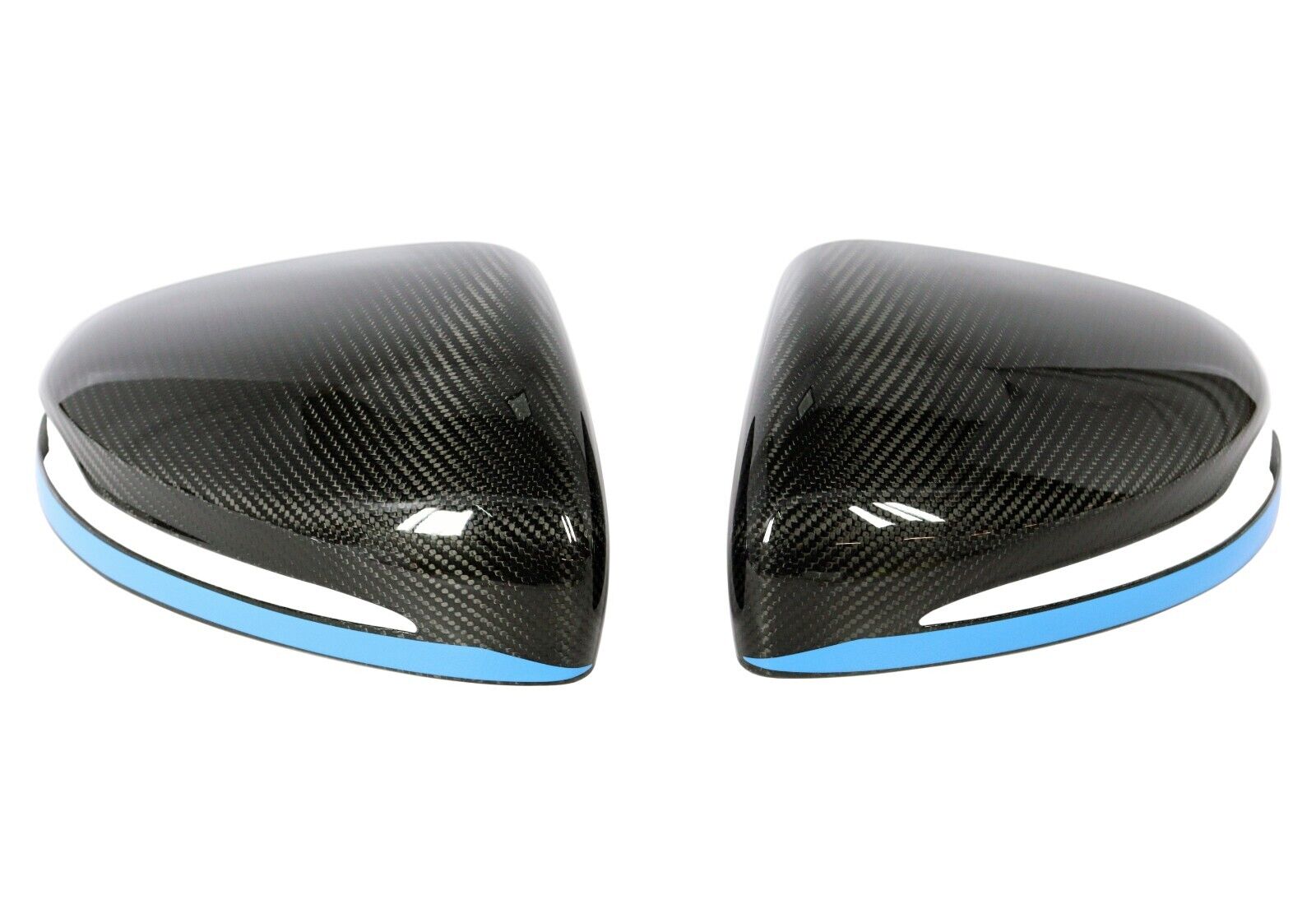 Carbon Fiber Mirror Covers Blue Stripe for Mercedes-Benz G-Class W463A